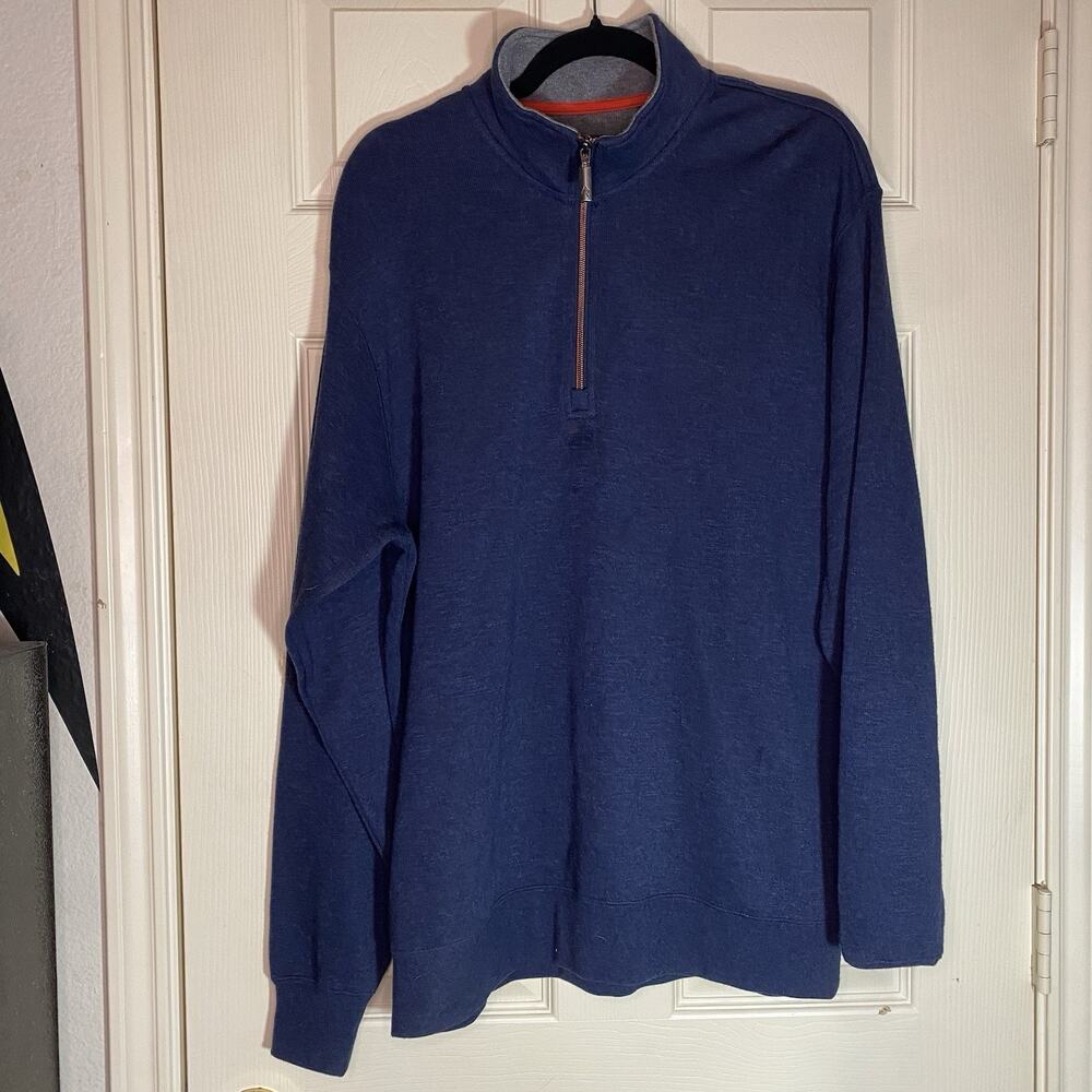 Orvis Men's Medium Quarter Zip Pullover Navy Blue
